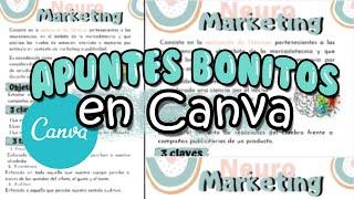 Como hacer apuntes bonitos en CANVA [upl. by Eliott931]