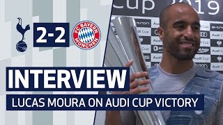 INTERVIEW  LUCAS MOURA ON AUDI CUP VICTORY OVER BAYERN MUNICH [upl. by Wonacott]