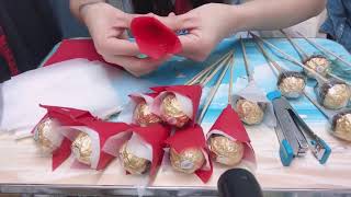 CHOCOLATE BOUQUET FERRERO ROCHER DIY GIFTS IDEA [upl. by Eemla]