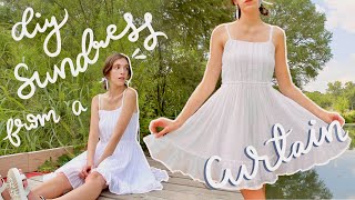 DIY Sundress From a Curtain  Ruffle Dress Tutorial  ✨More Cottagecore Vibes✨ [upl. by Anomis]