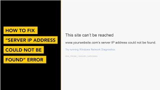 How to Fix Server IP Address could Not Be Found Error [upl. by River]