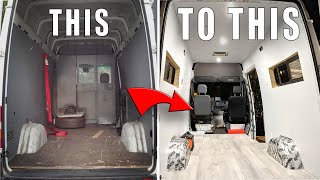 DIY Sprinter Van Conversion  Framing Insulation Wall Panels and Vinyl Floors [upl. by Borrell]