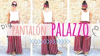 Tutorial PANTALÓN PALAZZO SÚPER FÁCIL y SIN MOLDES  PALAZZO PANTS DIY [upl. by Higgins]