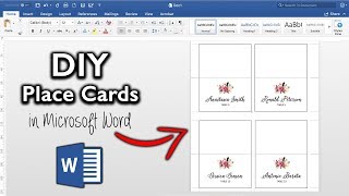 How to make place cards in Microsoft Word  DIY table cards with template [upl. by Pomona]