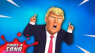 Trump Plays Fortnite Lets Build A Wall Song [upl. by Trinette574]