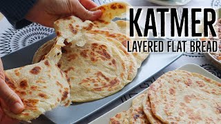 Turkish quotKatmerquot Layered Flat Bread  No Yeast  Easy Method [upl. by Isahella174]