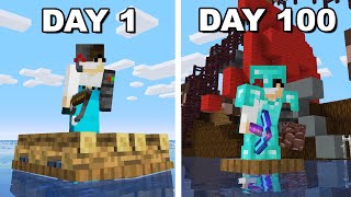 I Survived 100 Days Stranded on a Raft in Minecraft [upl. by Herbert978]