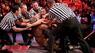 Rusev ambushes Titus ONeil Raw June 13 2016 [upl. by Aicemed531]