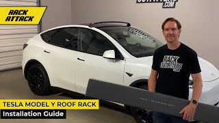 Tesla Model Y Roof Rack Crossbars Installation [upl. by Norok374]