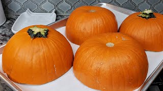 ROASTED PUMPKINS  How To Cook Pumpkins  Easy Baked Pie Pumpkins [upl. by Artie]