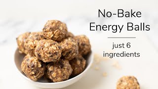 NOBAKE OATMEAL ENERGY BALLS  just 6 ingredients [upl. by Sifan]