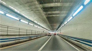 Hampton Roads Bridge Underwater Tunnel  Driving 4K  Norfolk  Virginia [upl. by Hibbitts]