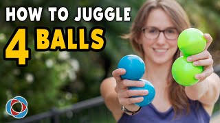 Learn to JUGGLE 4 BALLS  Intermediate Tutorial [upl. by Nyletak]