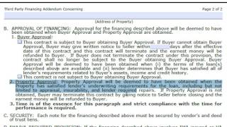 TREC 3rd Party Financing Addendum  Explained 407 [upl. by Nauqan]