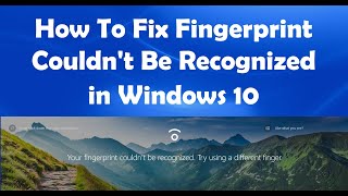 How To Fix Fingerprint Couldnt Be Recognized in Windows 10 [upl. by Hajidak]