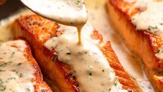 Salmon with Creamy Herb amp Garlic Sauce [upl. by Steinberg]