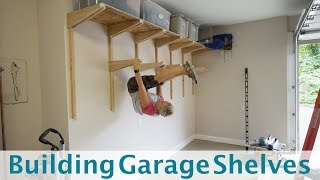 Building Garage Shelves  Cantilevered Shelf Brackets [upl. by Akkahs]