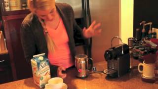 Nespresso Aeroccino Plus Frother Review Frothing Almond Milk [upl. by Annoled]