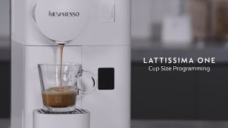 Nespresso Lattissima One  Cup Size Programming [upl. by Ahsyekal]