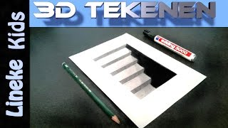 3D tekenen voor beginners KELDER TRAP [upl. by Ecnarwal434]