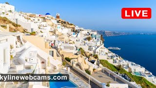 🔴 Recorded live footage webcam from Santorini  Greece [upl. by Ylliw]