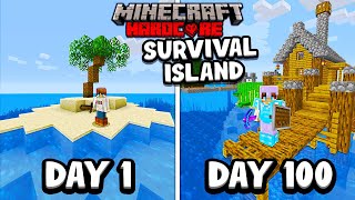 I Survived 100 Days on a SURVIVAL ISLAND in Minecraft Hardcore [upl. by Sidalg]