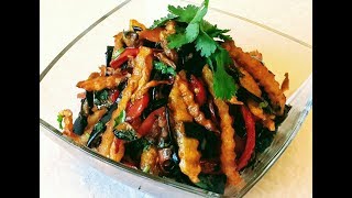 Baqlajonli salat  Салат из баклажанов  Eggplant salad [upl. by Sibby]