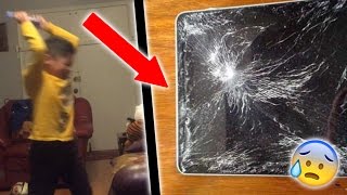 INSANE KID RAGES OVER GEOMETRY DASH SMASHES IPAD [upl. by Francesco96]