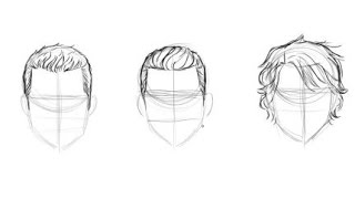 How to Draw Mens Hair [upl. by Huttan]