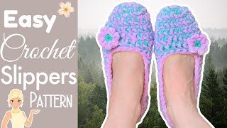 Super FAST amp Easy 2 Hour Slippers  How to Crochet Slippers Step by Step Crochet Pattern [upl. by Dunc]