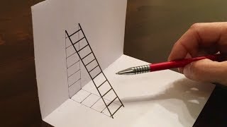 Eine 3D Leiter zeichnen  Illusion [upl. by Haya]